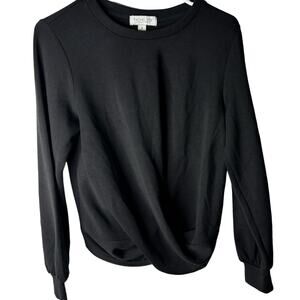 Rachel Zoe Drapey Black Blouse Top Women Small Minimalist Classic Capsule Career